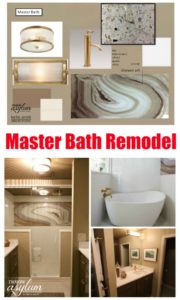 Take a look at this amazing Master Bath Remodel - complete with custom shower art! Master Bathroom of Interior Designer Kellie Smith, Design Asylum Blog.
