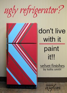 Don't let an ugly refrigerator get you down, paint it with Velvet Finishes!