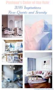 Pantone took a softer take on color for 2016: For the first time, the blending of two shades – Rose Quartz and Serenity are chosen as the PANTONE Color of the Year! Let's colour our world with Pantone's Color of the Year 2016 Inspirations - Rose Quartz and Serenity.