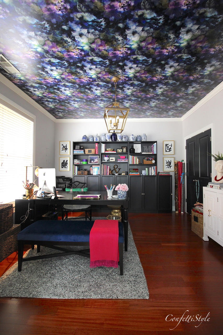 Wallpaper on Ceiling Trend Designs for Living Room