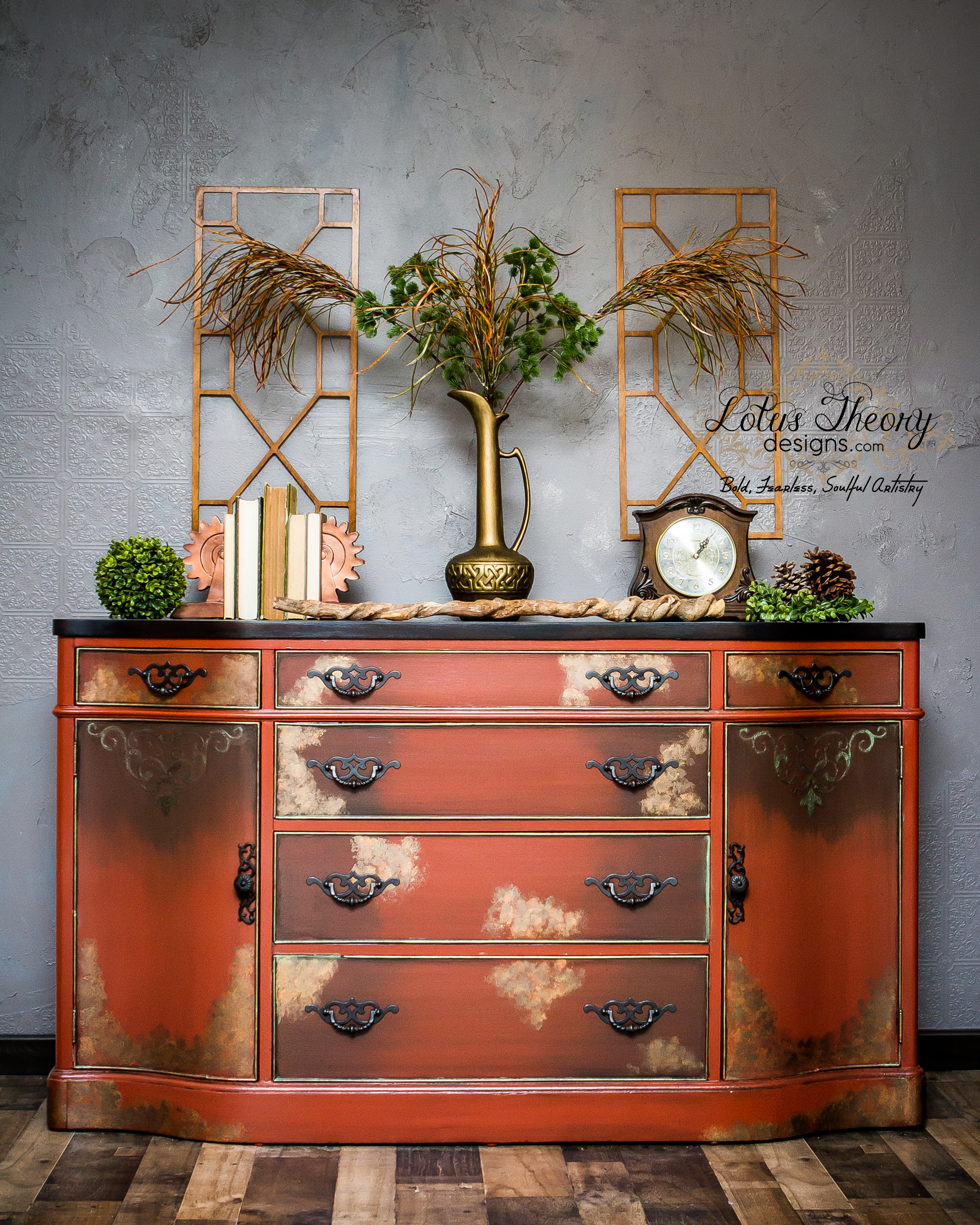 Gold Metallic Paint Wood Furniture