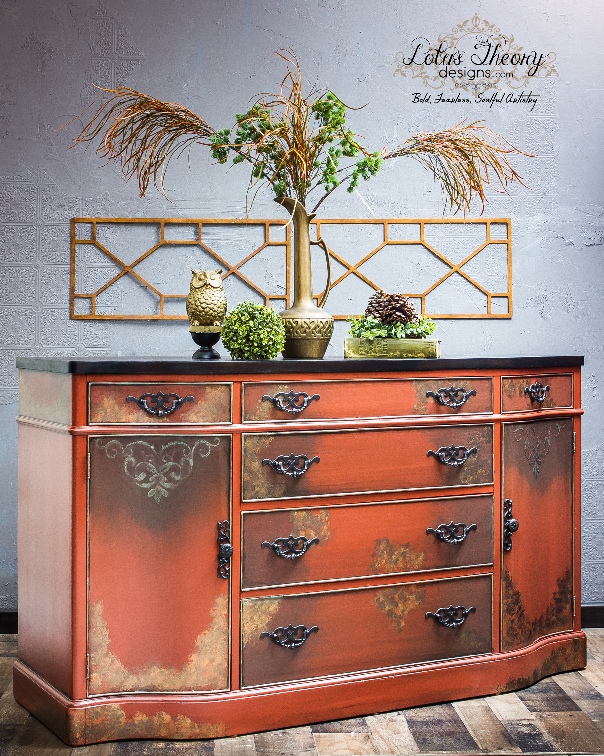 How to Paint Furniture with Metallic Paint - Lost & Found Decor