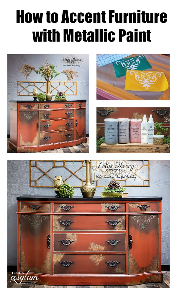 Gold Metallic Paint Wood Furniture